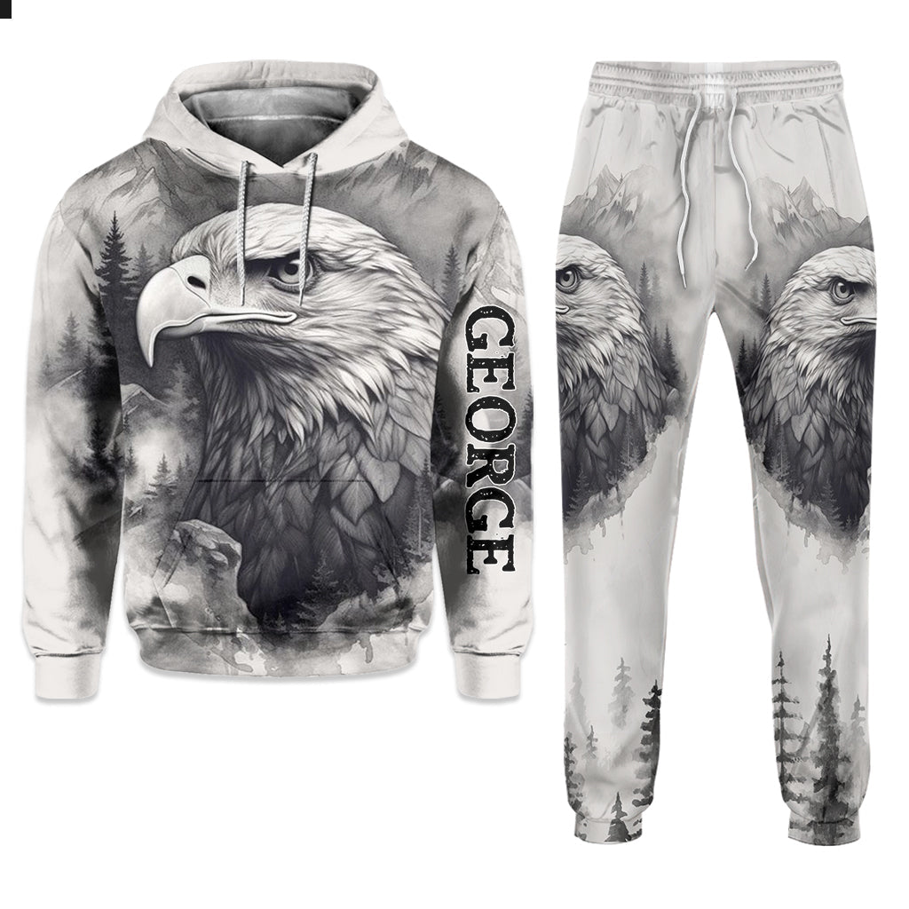 Starker Adler – Personalisierter Weißkopfseeadler-Hoodie und Jogginghose