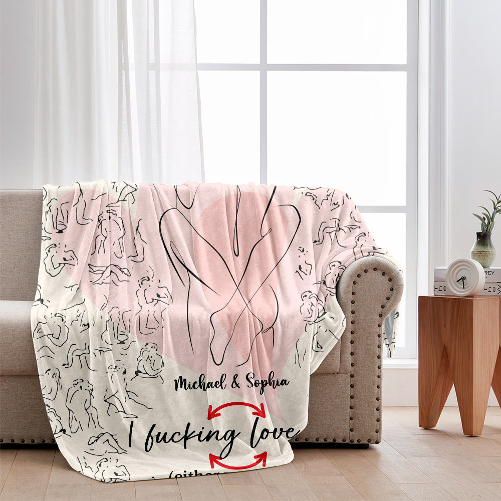I Love You - Personalized Couple Blanket