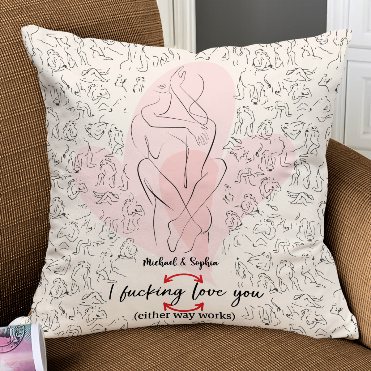 I Love You - Personalized Couple Throw Pillow