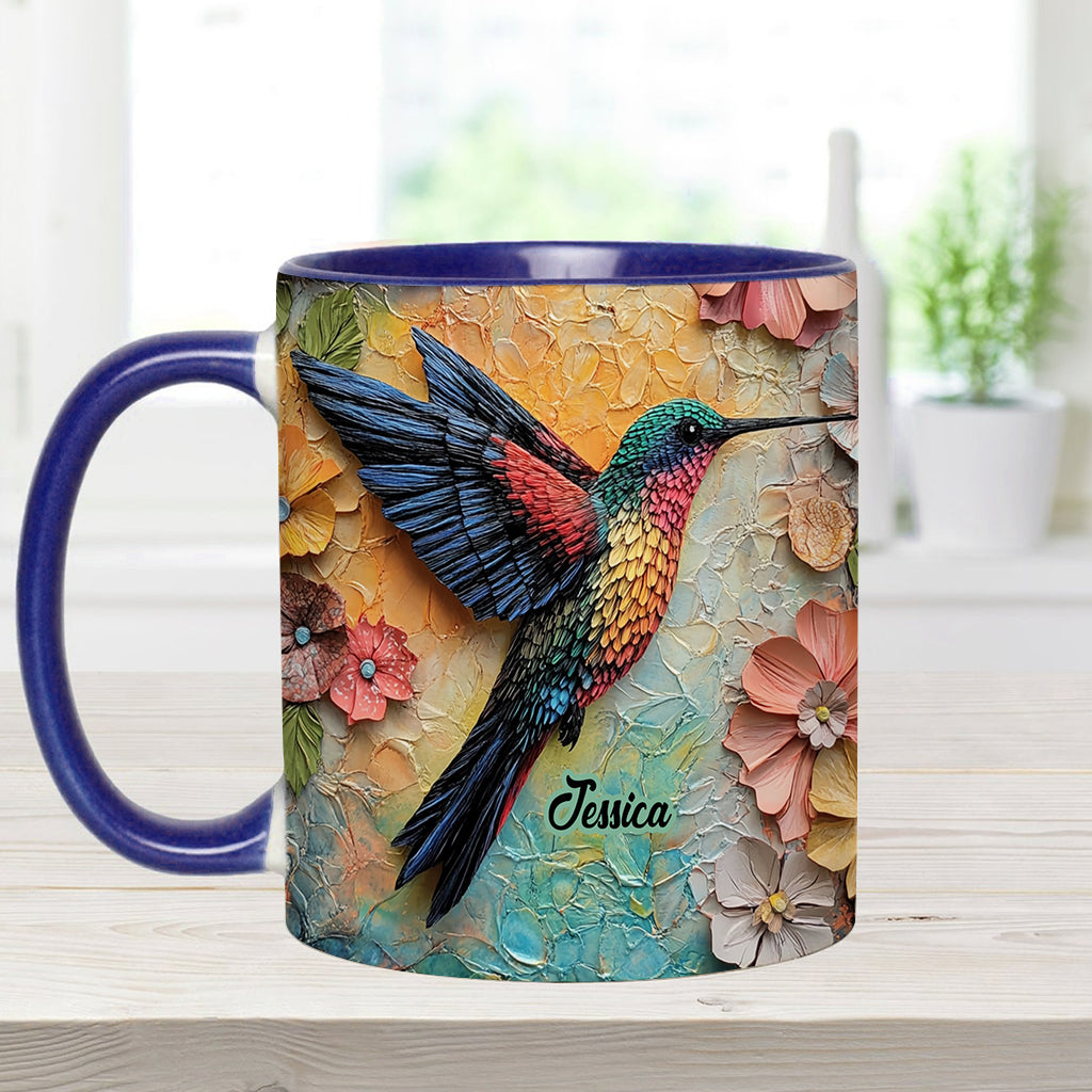 Stunning Fly - Personalized Hummingbird Accent Mug
