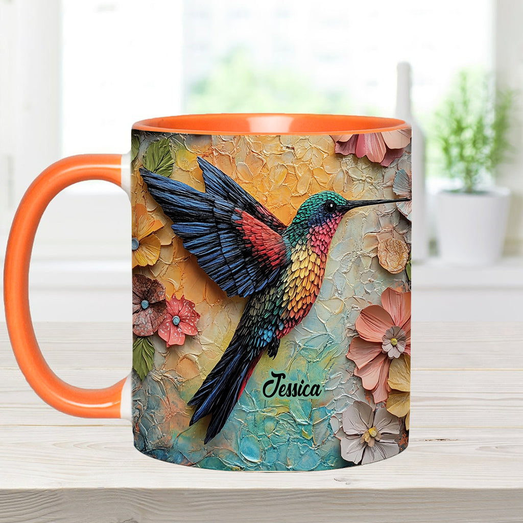 Stunning Fly - Personalized Hummingbird Accent Mug