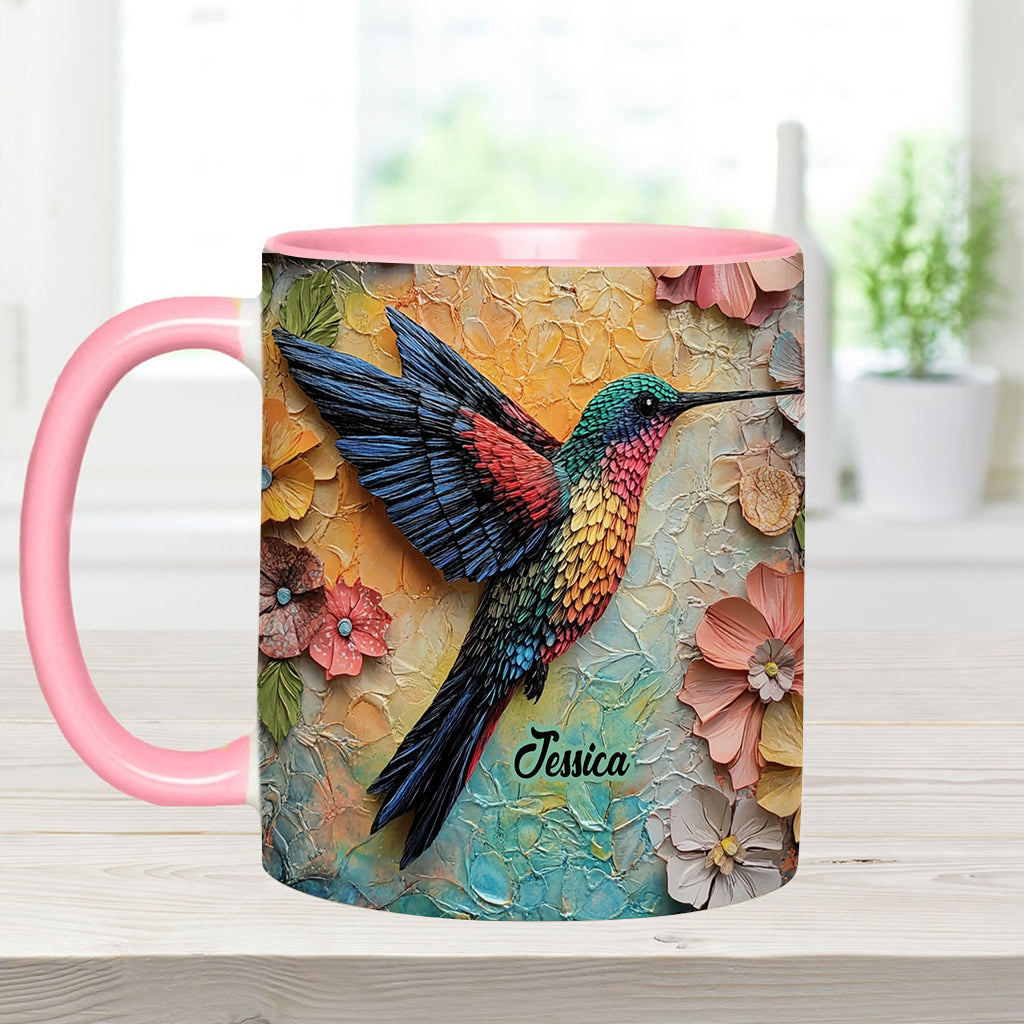 Stunning Fly - Personalized Hummingbird Accent Mug