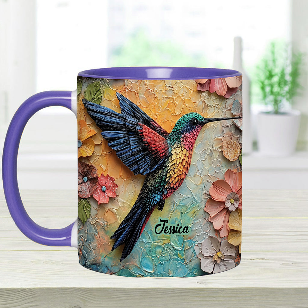 Stunning Fly - Personalized Hummingbird Accent Mug