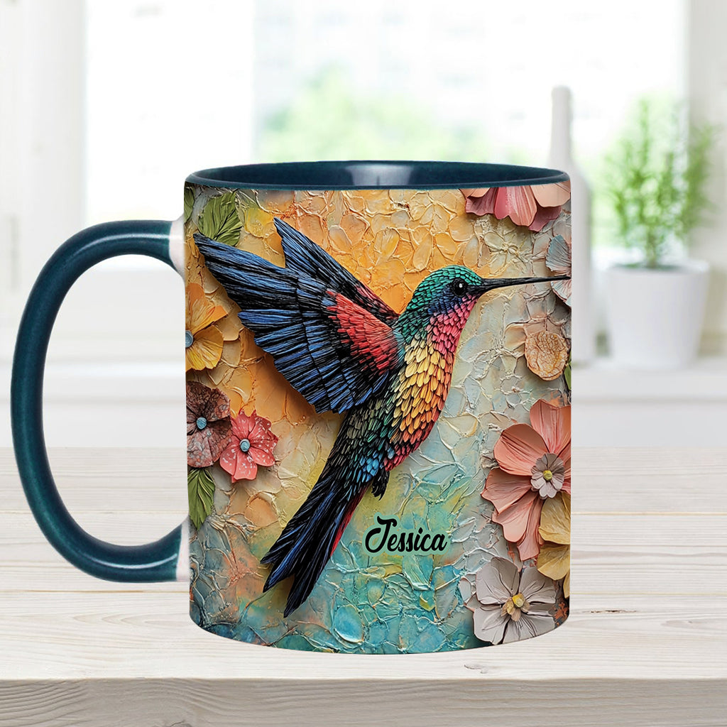 Stunning Fly - Personalized Hummingbird Accent Mug