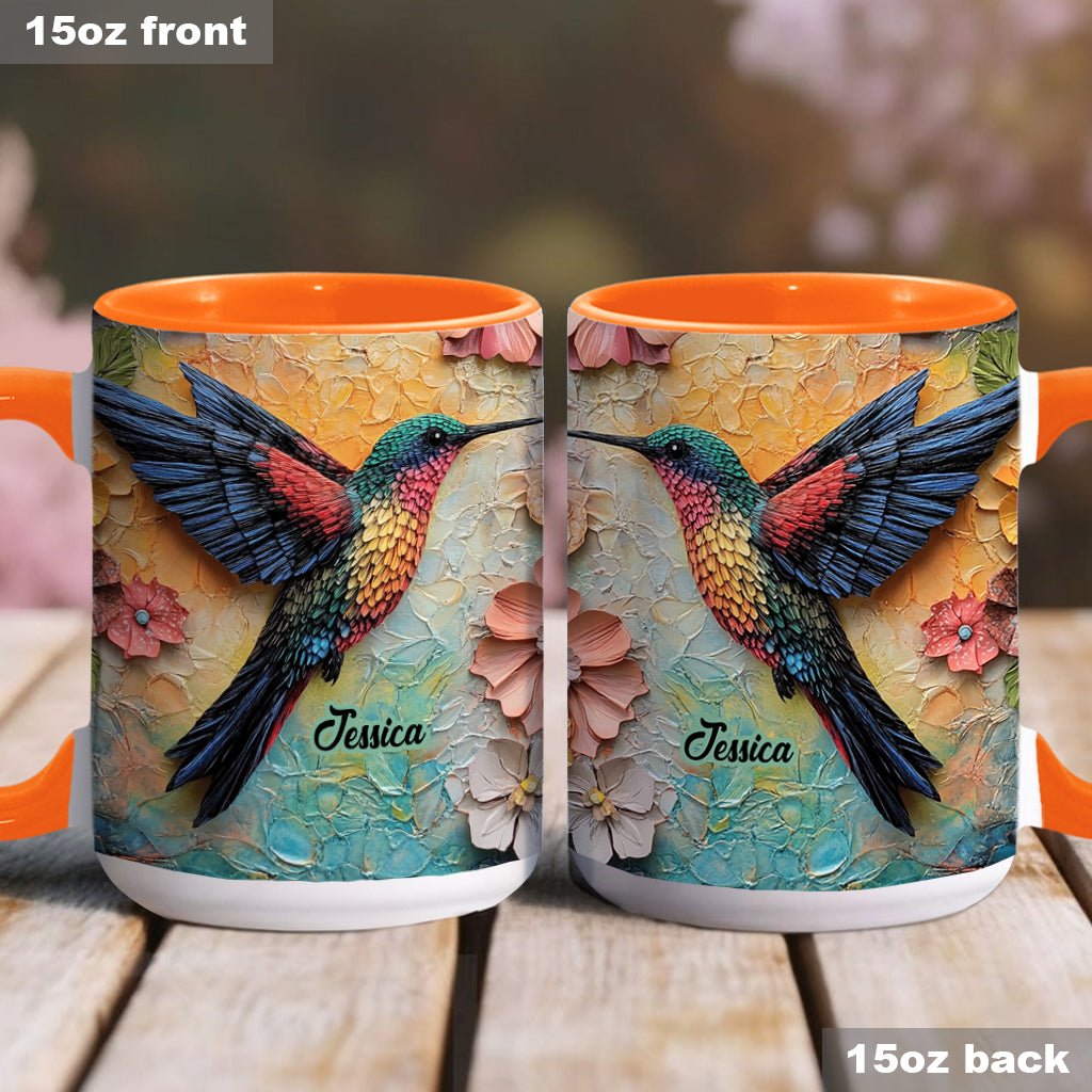 Stunning Fly - Personalized Hummingbird Accent Mug