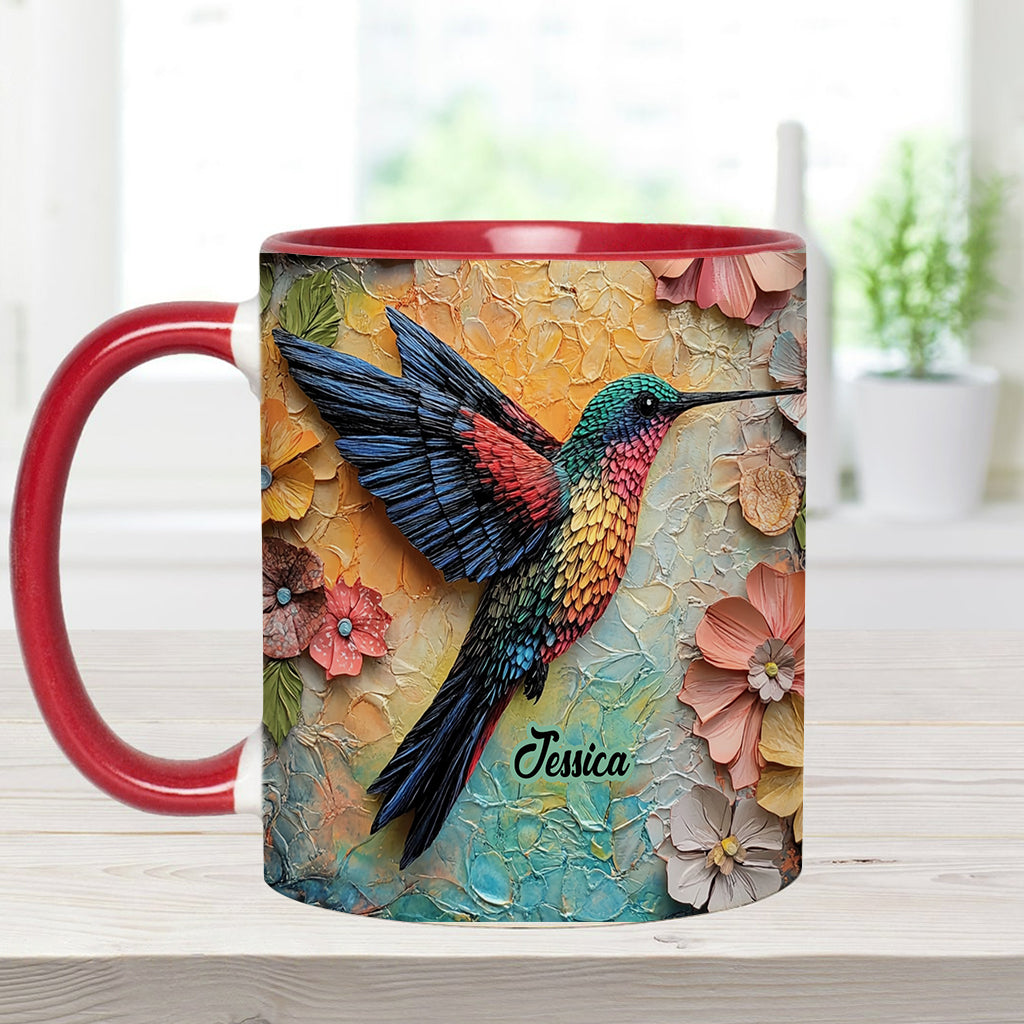 Stunning Fly - Personalized Hummingbird Accent Mug
