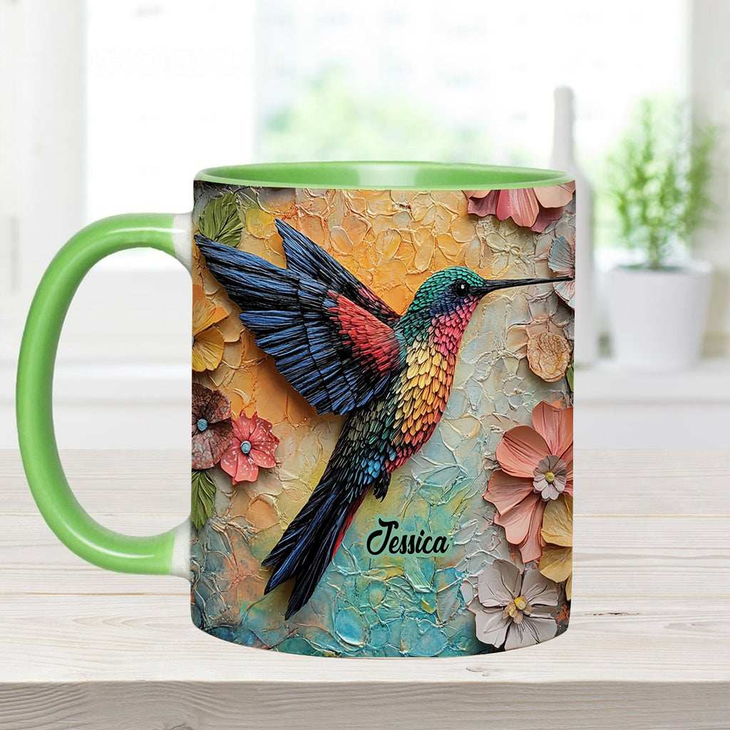 Stunning Fly - Personalized Hummingbird Accent Mug