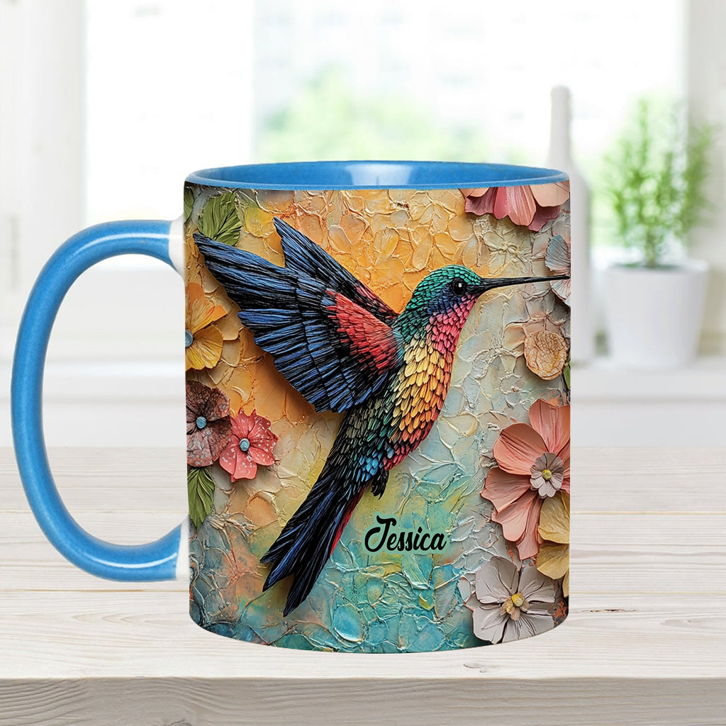 Stunning Fly - Personalized Hummingbird Accent Mug