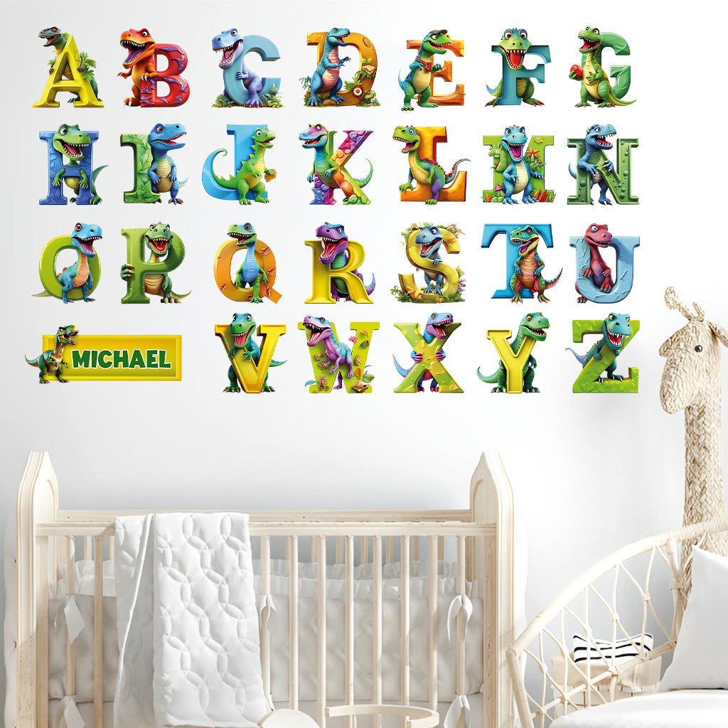 Dinosaur Alphabet Kid Learning - Personalized Kid Wall Decal