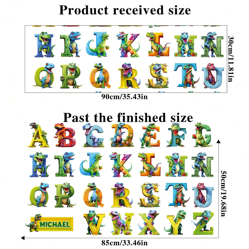 Dinosaur Alphabet Kid Learning - Personalized Kid Wall Decal