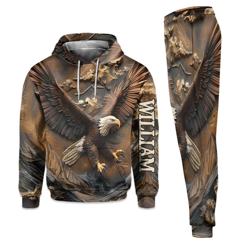 Eagle Majesty - Personalized Bald Eagle Hoodie and Sweatpants