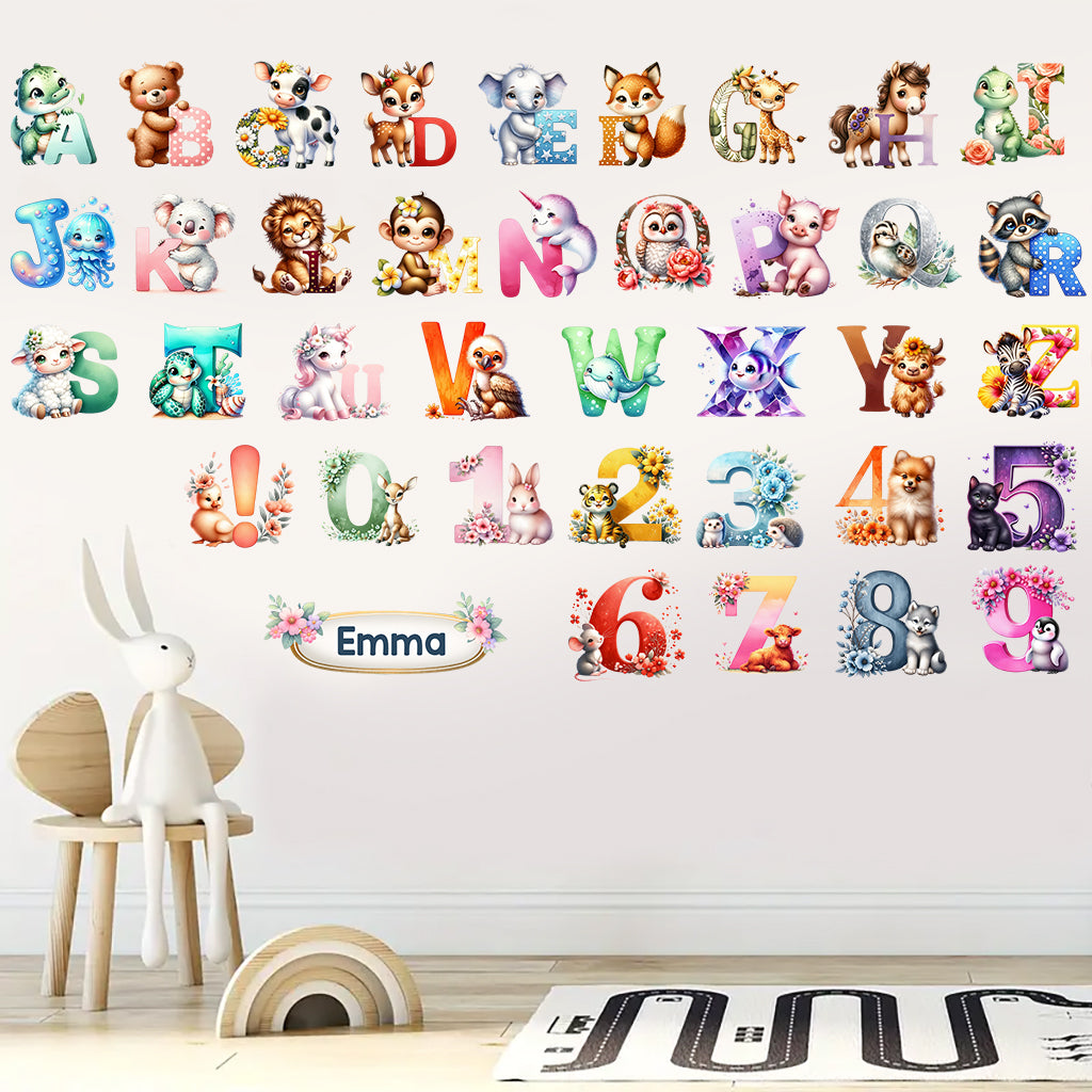 Animal Number Kid Learning - Personalized Kid Wall Decal