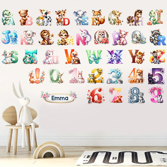 Animal Number Kid Learning - Personalized Kid Wall Decal