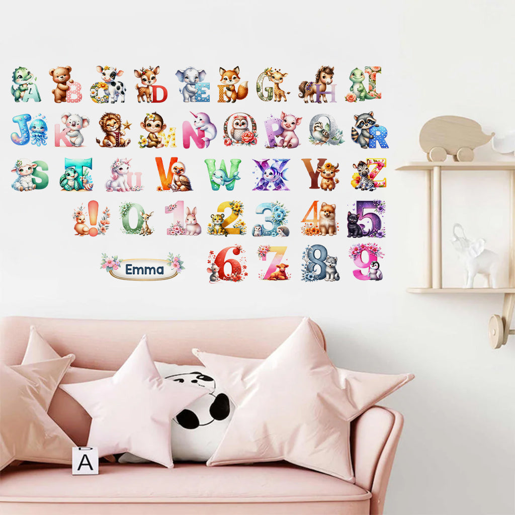Animal Number Kid Learning - Personalized Kid Wall Decal