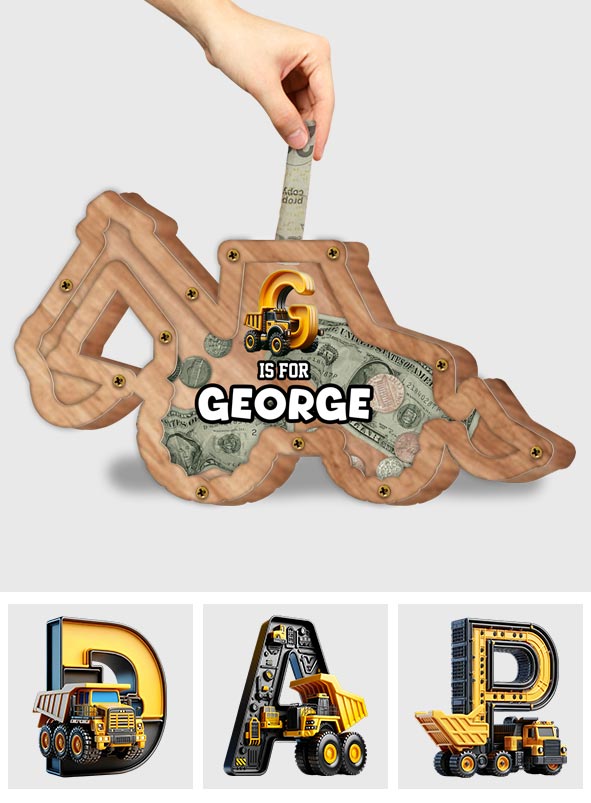 Truck Coin Bank for Kids - Personalized Kid Wooden Piggy Bank