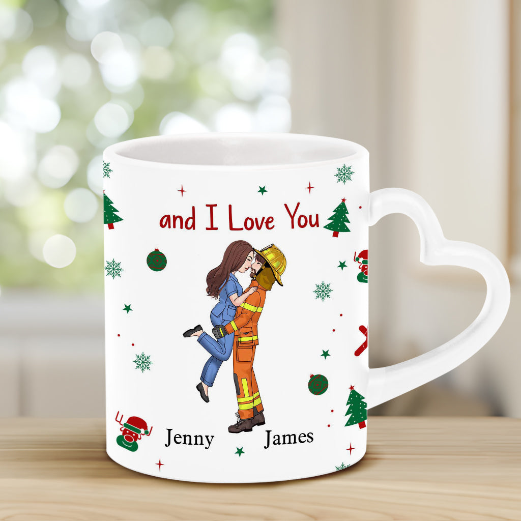 I Appreciate You Believe In You I'm Proud Of You - Personalized Couple Heart Handle Mug