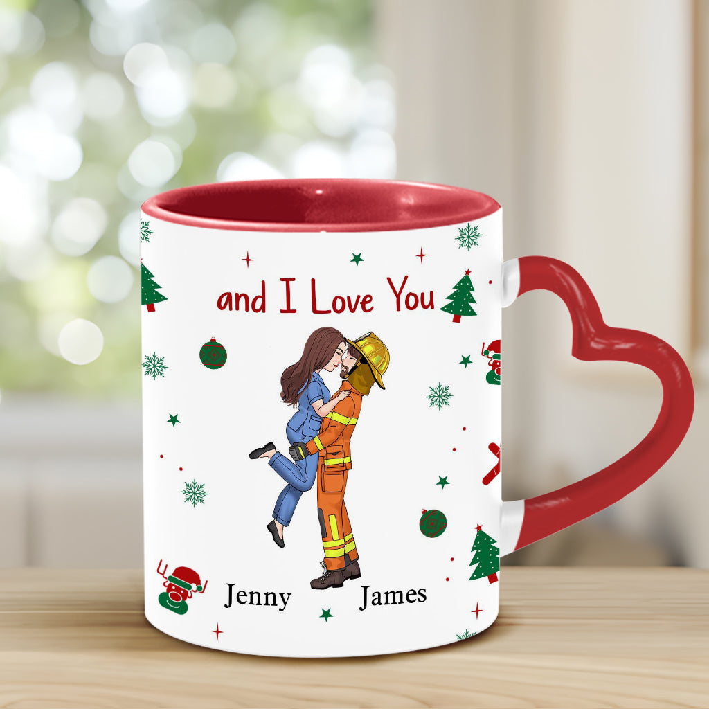 I Appreciate You Believe In You I'm Proud Of You - Personalized Couple Heart Handle Mug