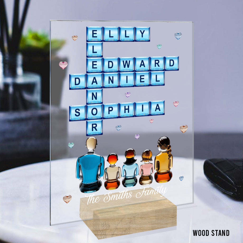 Famille pour toujours - Plaque acrylique transparente personnalisée pour la famille