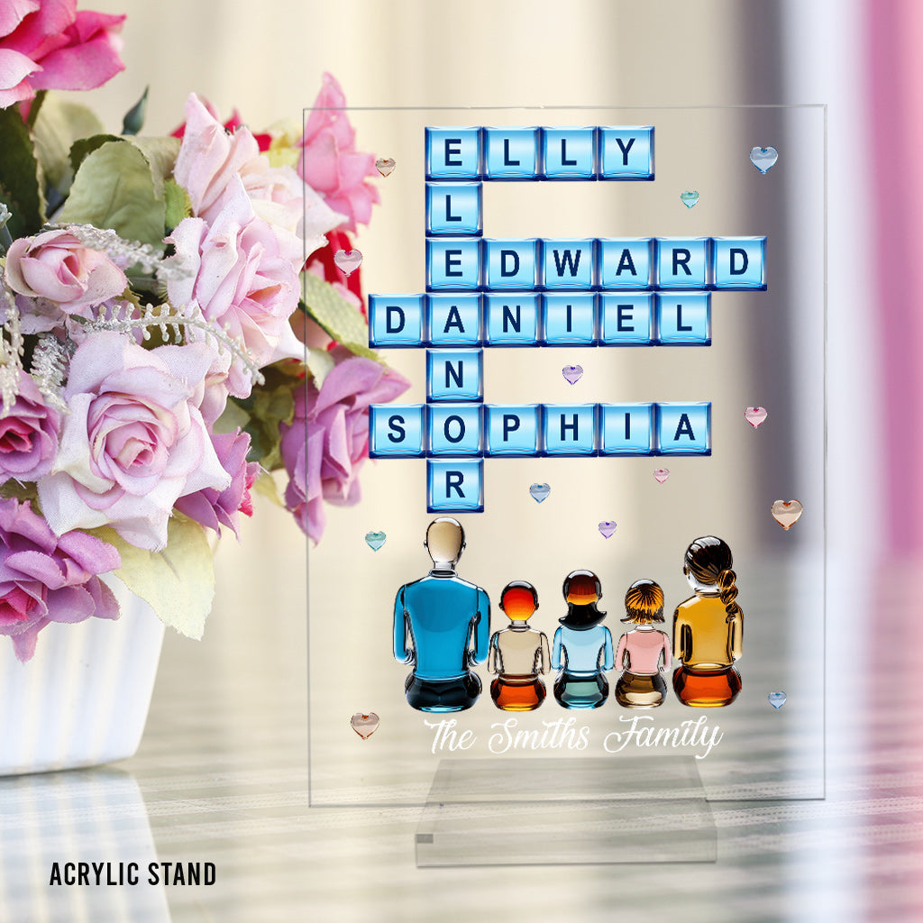 Famille pour toujours - Plaque acrylique transparente personnalisée pour la famille