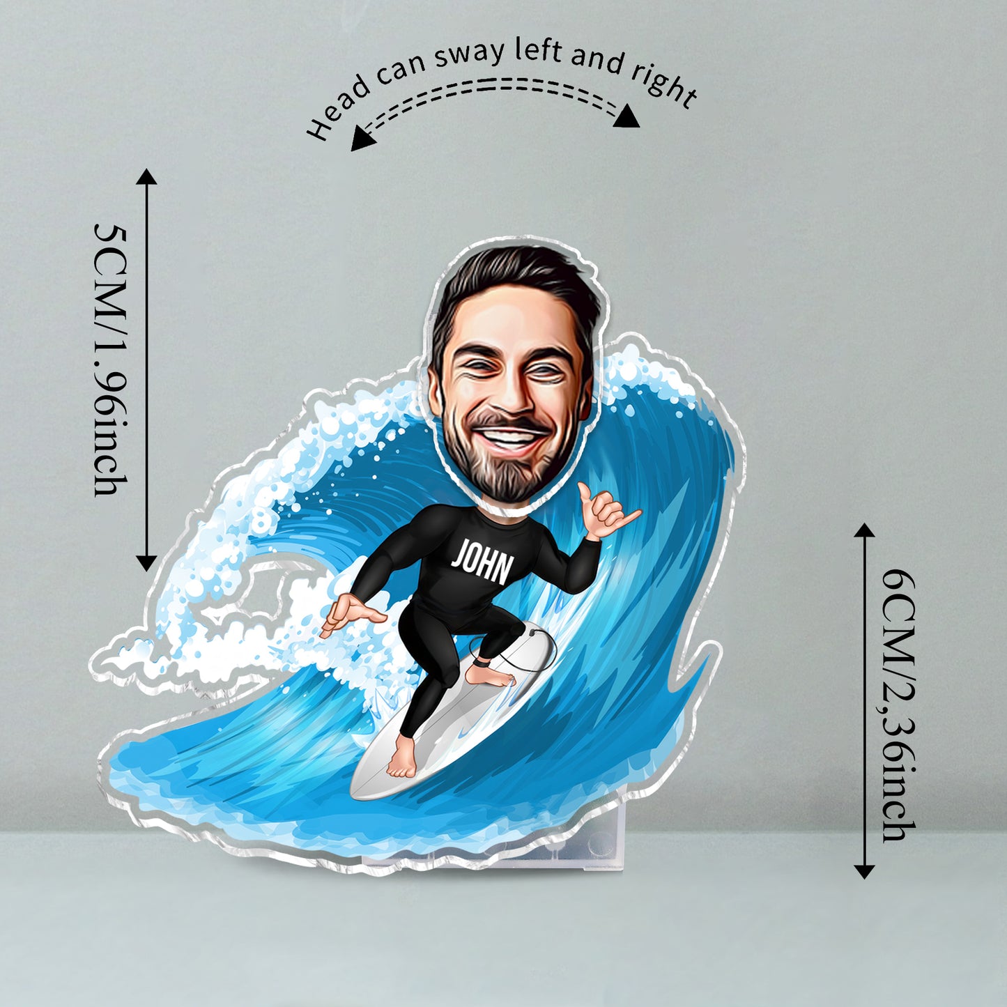 Tout peut te tuer, alors choisis quelque chose d'amusant - Tête à secouer personnalisée sur le thème du surf