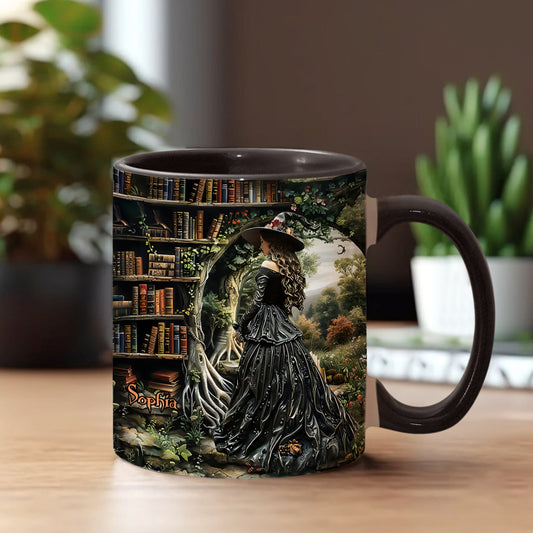 Just A Witch Who Loves Books - Personalized Book Accent Mug