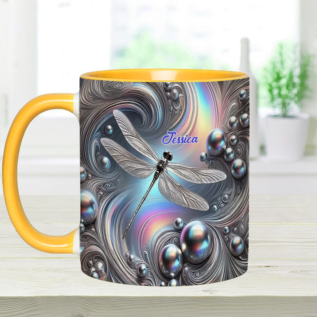 Beautiful Dragonfly - Personalized Dragonfly Accent Mug