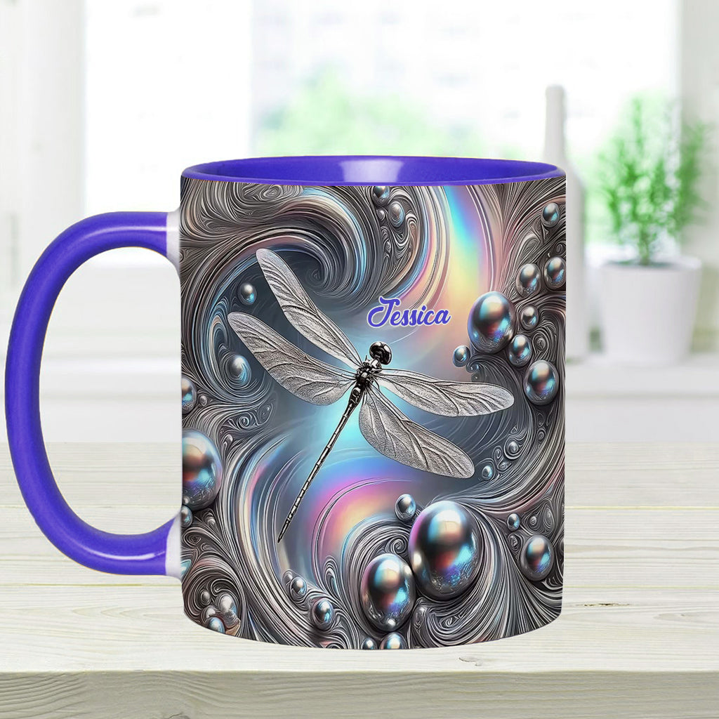 Beautiful Dragonfly - Personalized Dragonfly Accent Mug