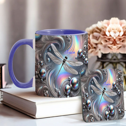 Beautiful Dragonfly - Personalized Dragonfly Accent Mug