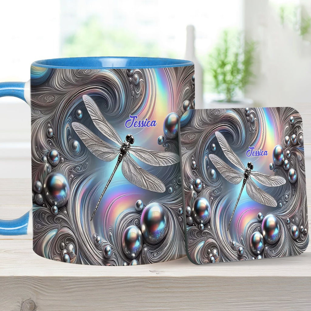 Beautiful Dragonfly - Personalized Dragonfly Accent Mug