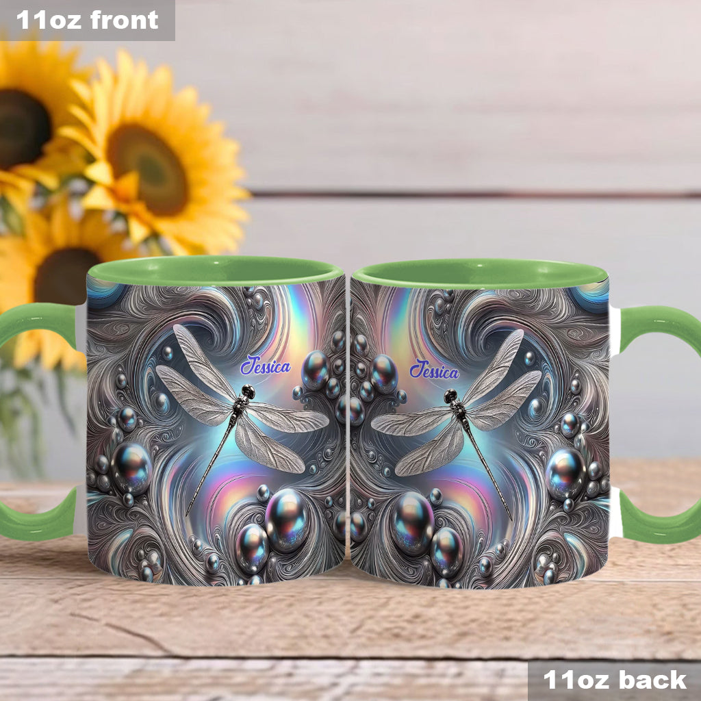 Beautiful Dragonfly - Personalized Dragonfly Accent Mug
