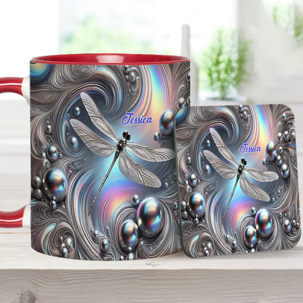 Beautiful Dragonfly - Personalized Dragonfly Accent Mug