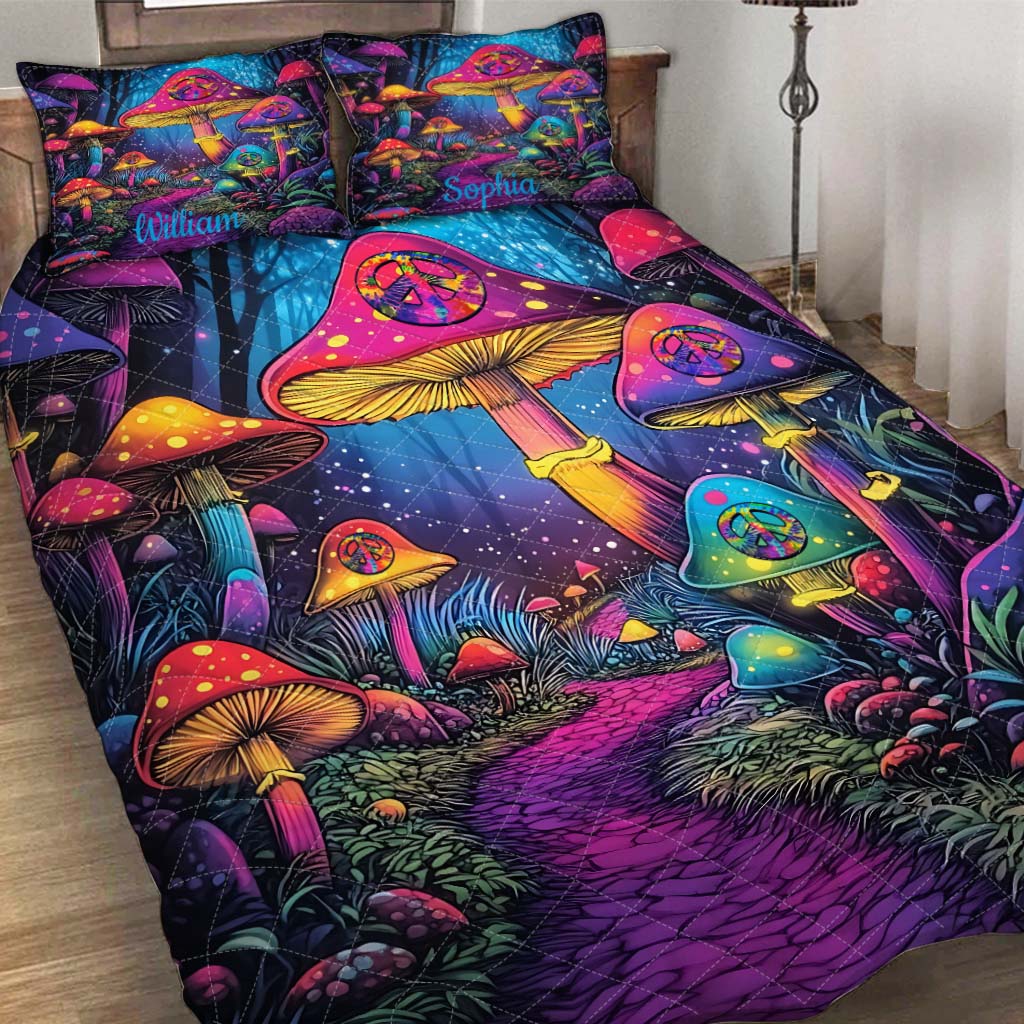 Awesome Mushroom - Personalized Hippie Quilt Set