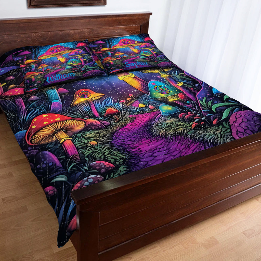 Awesome Mushroom - Personalized Hippie Quilt Set
