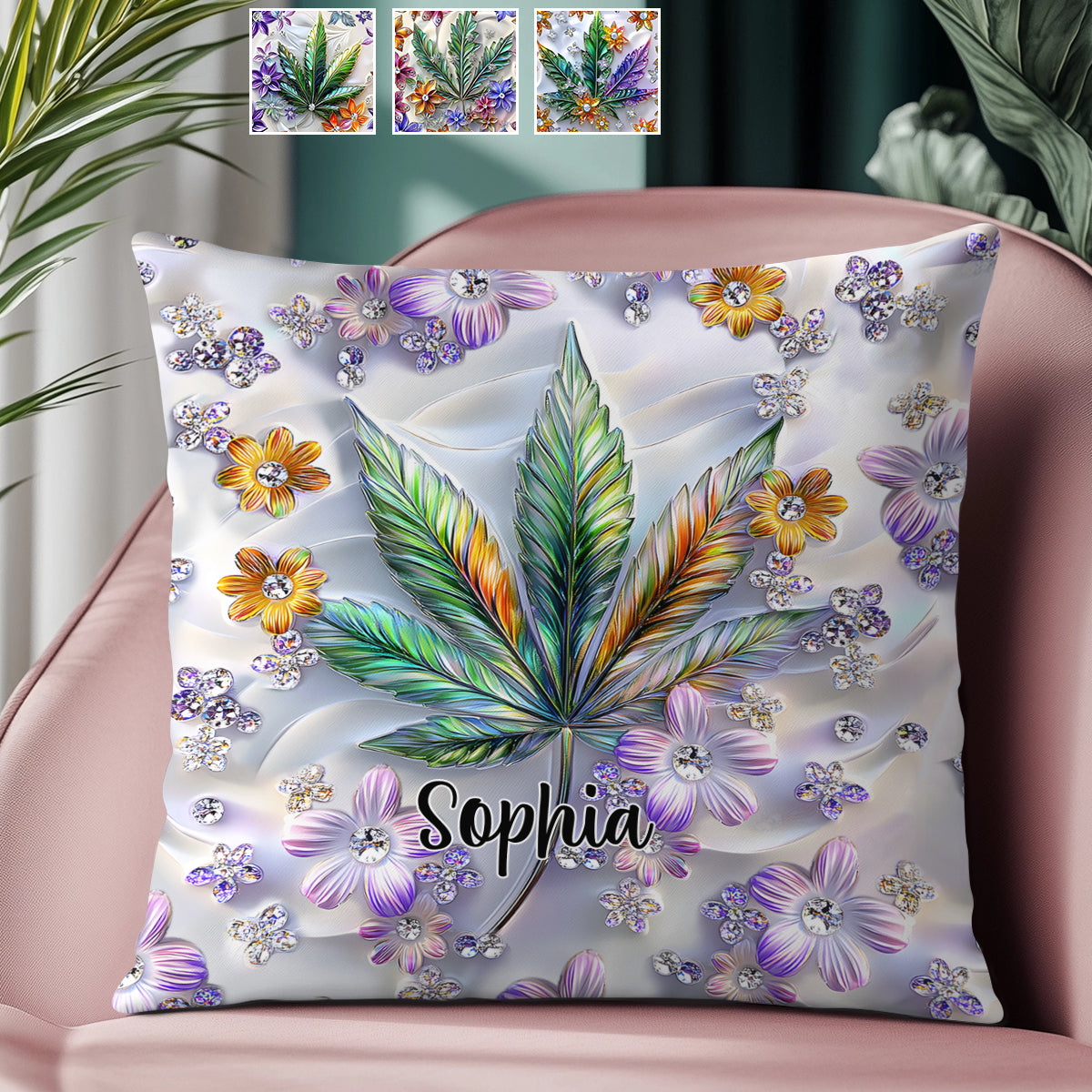 Beautiful Leaf - Personalized Weed Throw Pillow