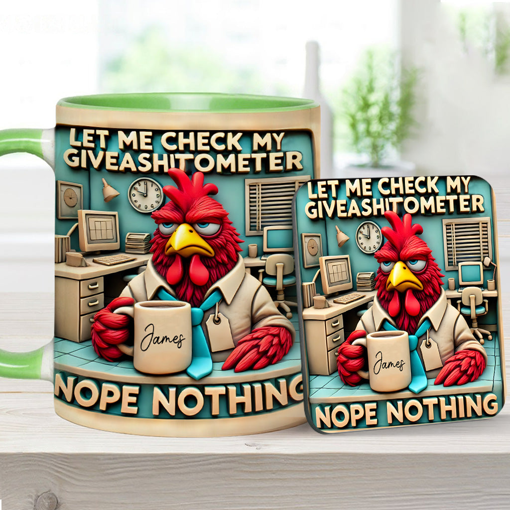 Let Me Check My Giveashitometer Nope Nothing - Personalized Colleague Accent Mug