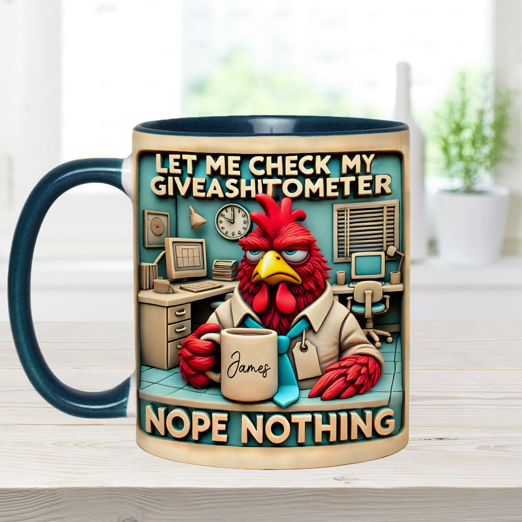 Let Me Check My Giveashitometer Nope Nothing - Personalized Colleague Accent Mug