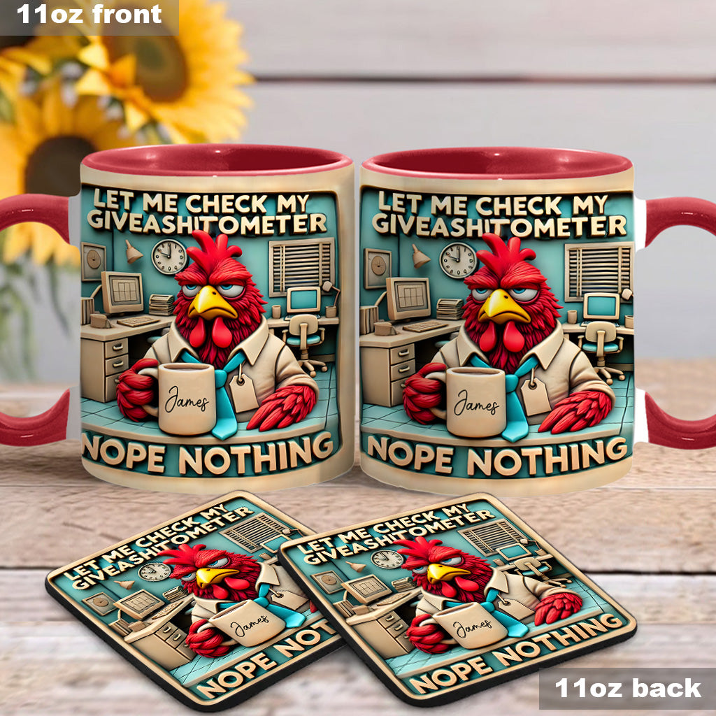 Let Me Check My Giveashitometer Nope Nothing - Personalized Colleague Accent Mug