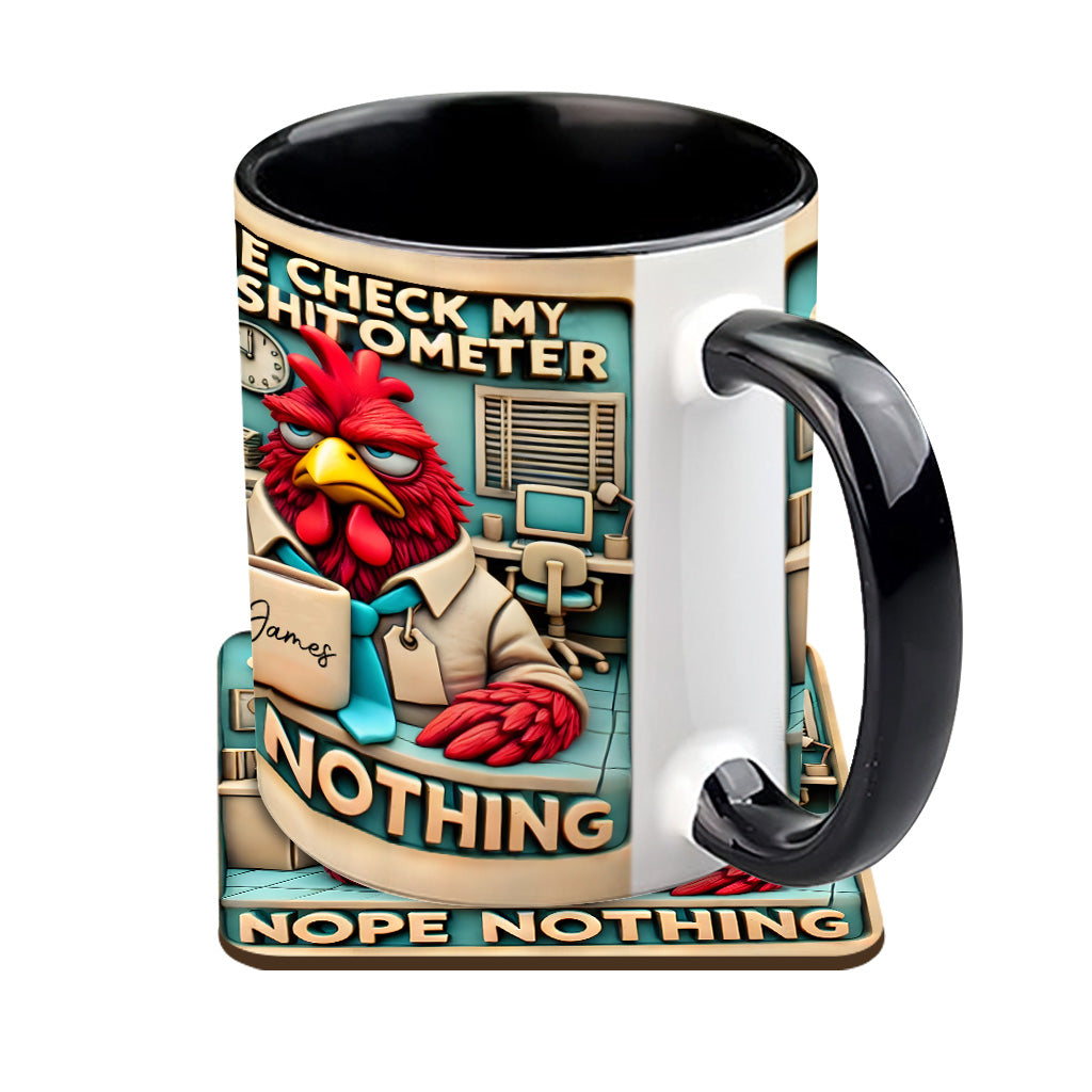 Let Me Check My Giveashitometer Nope Nothing - Personalized Colleague Accent Mug