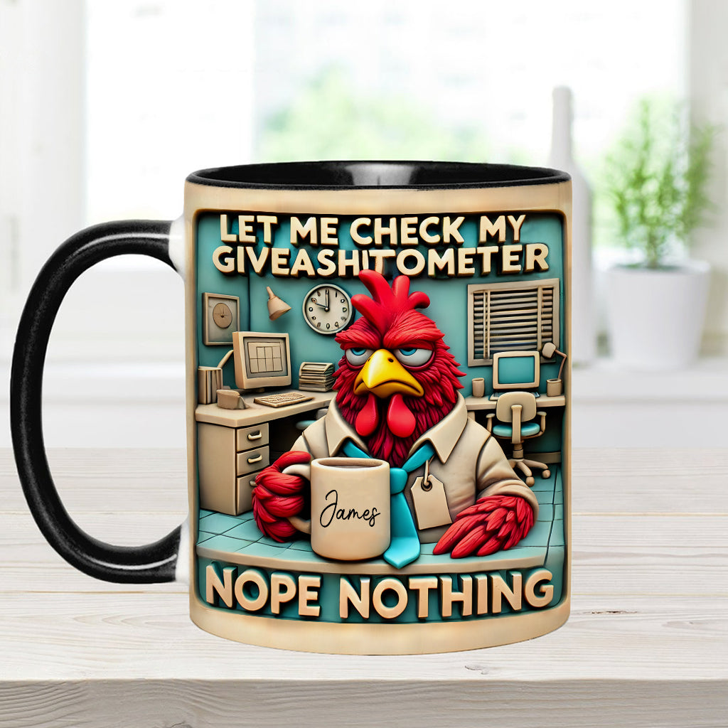 Let Me Check My Giveashitometer Nope Nothing - Personalized Colleague Accent Mug