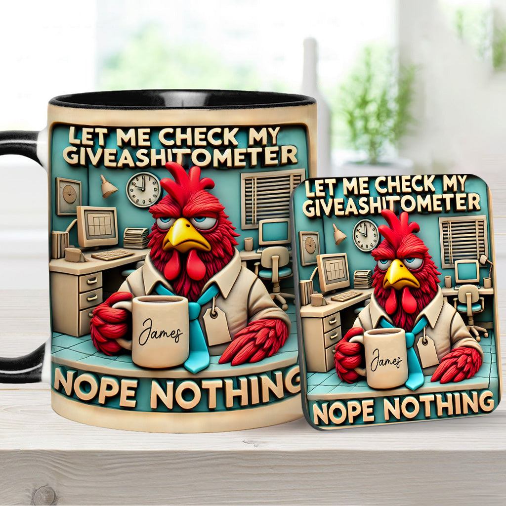 Let Me Check My Giveashitometer Nope Nothing - Personalized Colleague Accent Mug