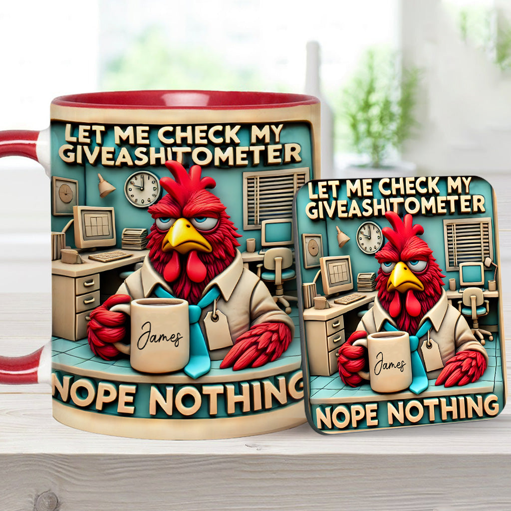 Let Me Check My Giveashitometer Nope Nothing - Personalized Colleague Accent Mug
