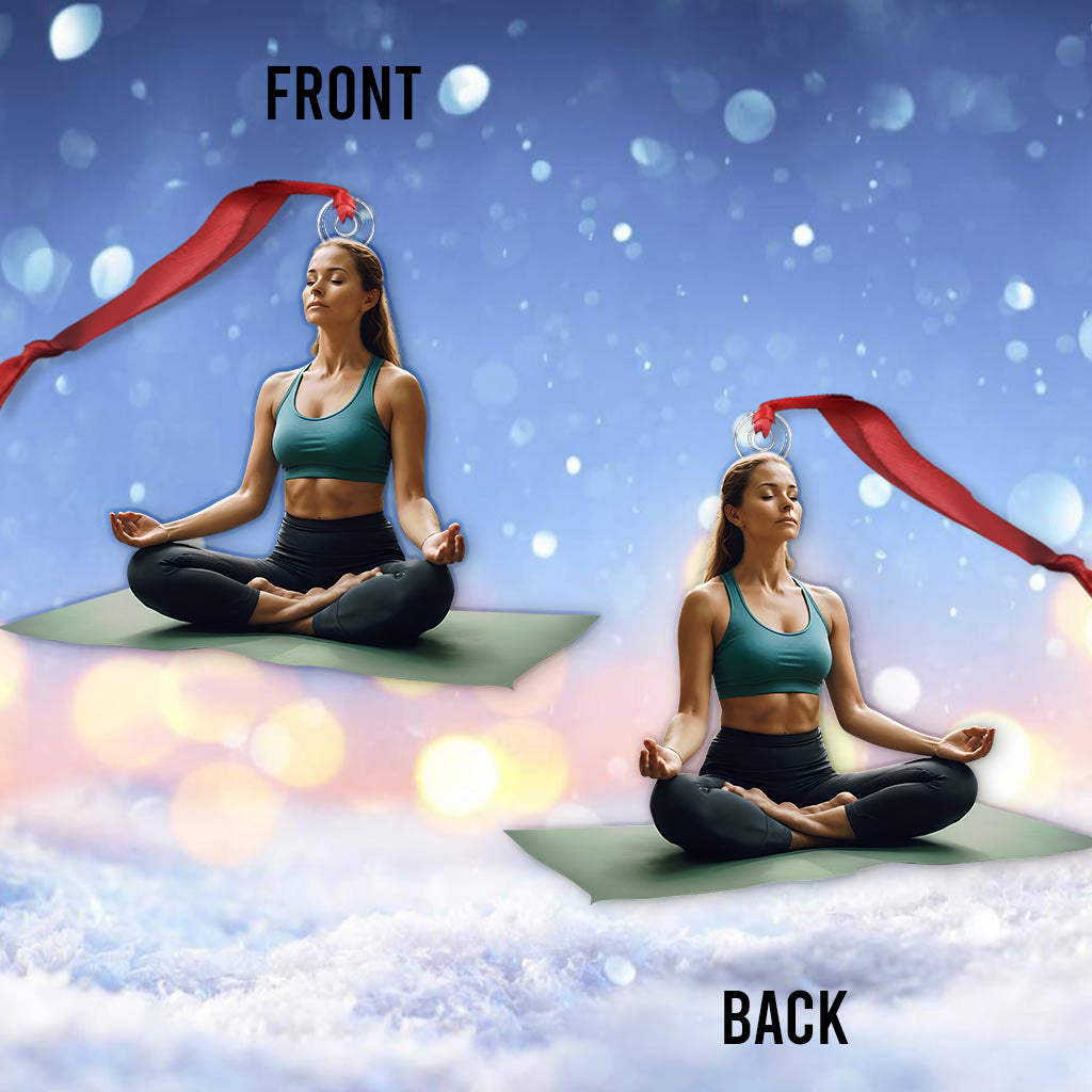 Ornement personnalisé avec photo - Ornement de yoga personnalisé en forme personnalisée