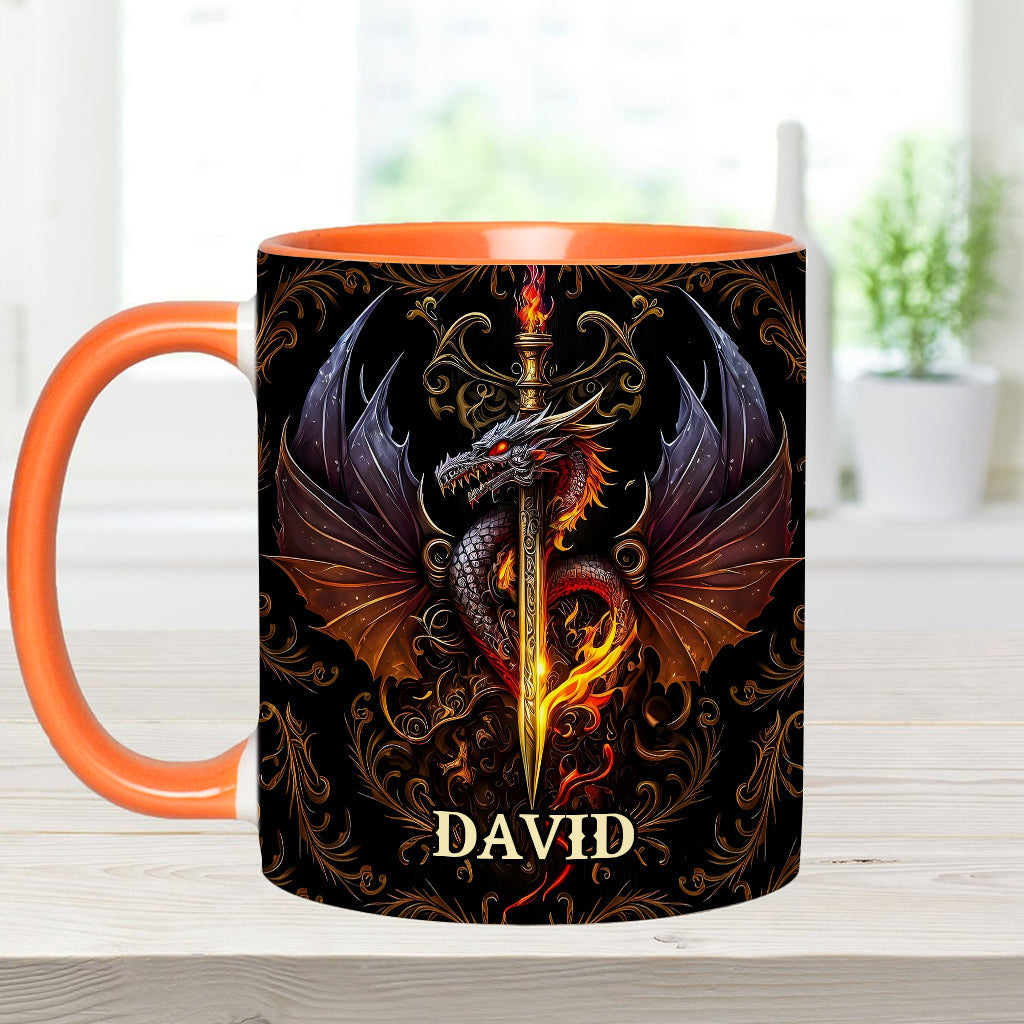 Heart Of A Dragon - Personalized Dragon Accent Mug