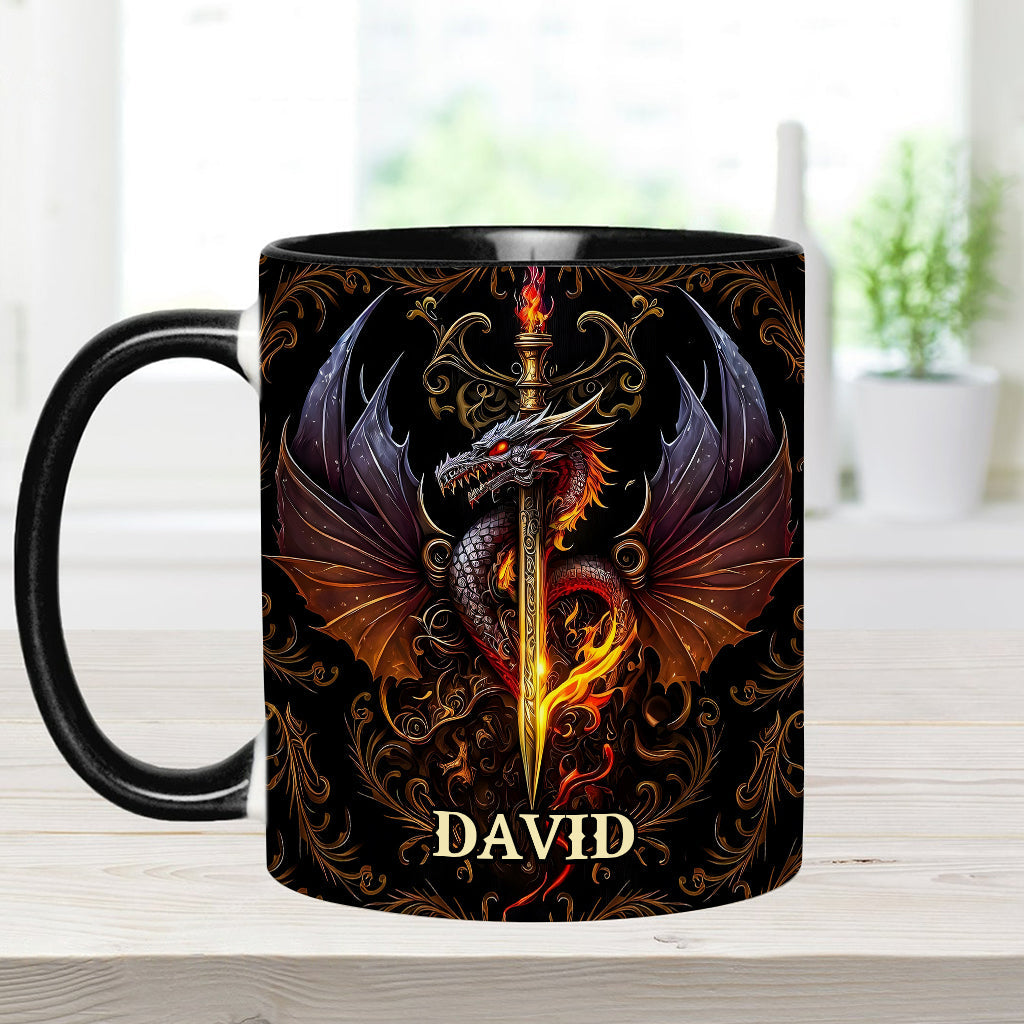 Heart Of A Dragon - Personalized Dragon Accent Mug