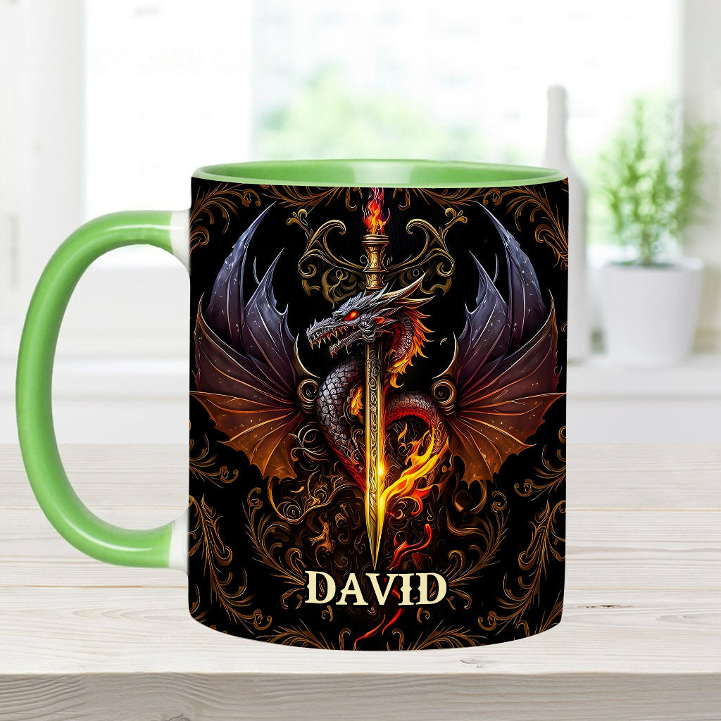 Heart Of A Dragon - Personalized Dragon Accent Mug