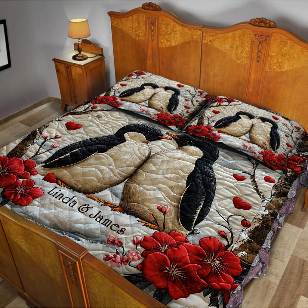 Du bist mein Pinguin – Personalisiertes Quilt-Set für Paare
