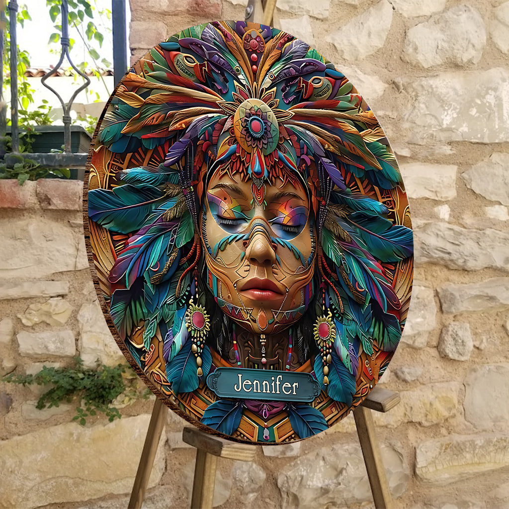 Hippie Soul - Personalized Hippie Round Wood Sign