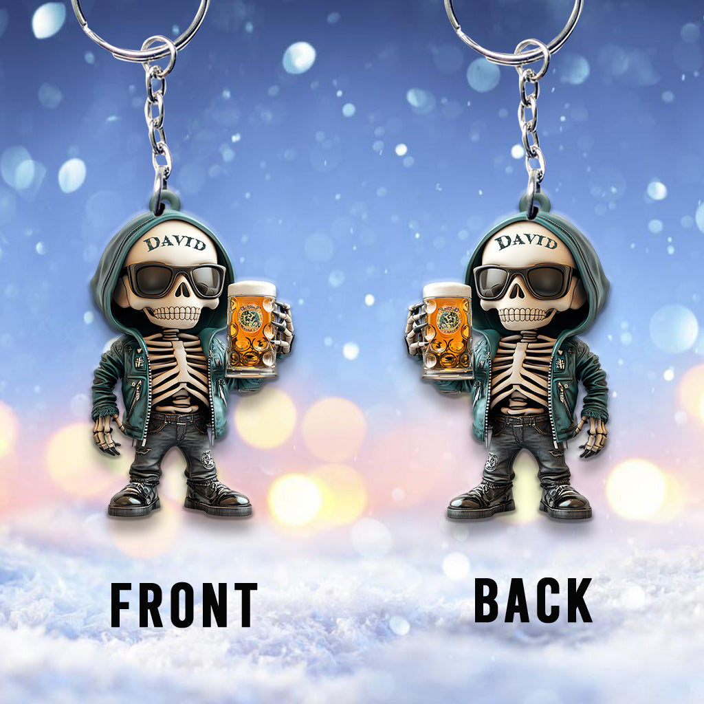 Cool Guys Drink Beer - Personalized Beer Keychain