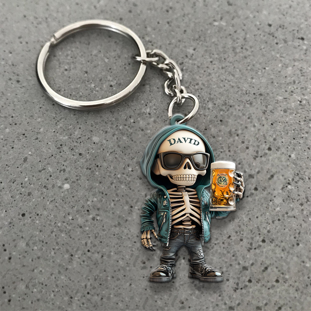 Cool Guys Drink Beer - Personalized Beer Keychain