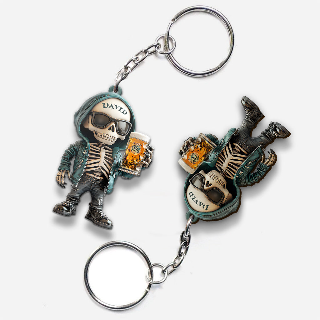 Cool Guys Drink Beer - Personalized Beer Keychain